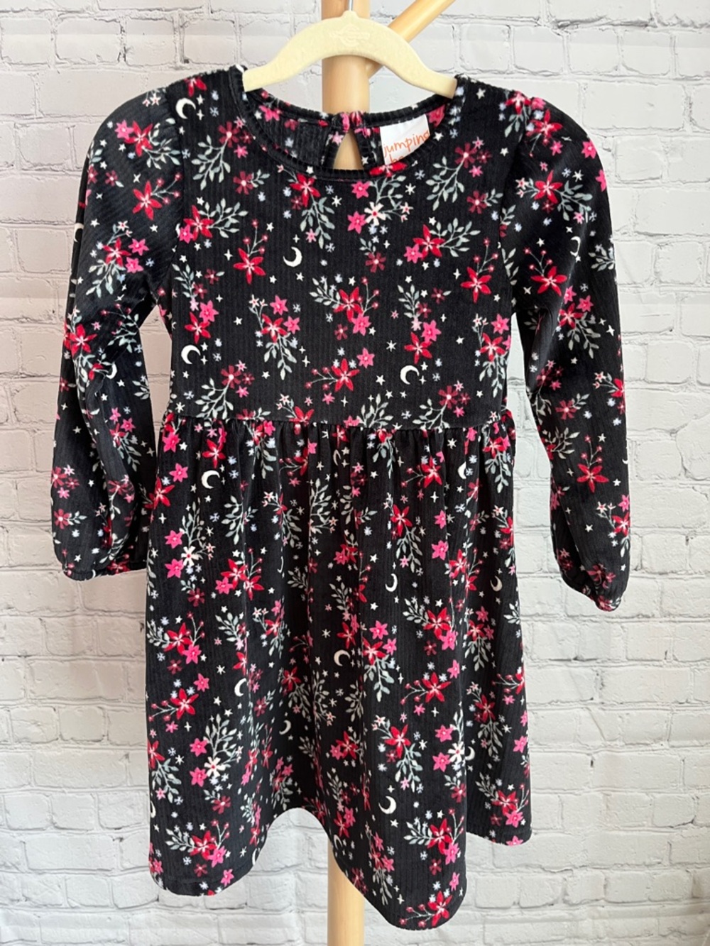 ⭐️⭐️ PICK 5 / $20 Jumping Beans Black Floral Long-Sleeve Dress